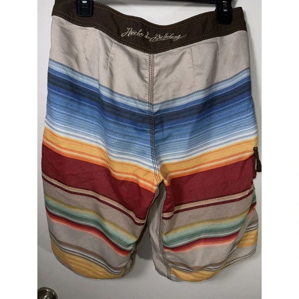 Hecho De Billabong Mens Drawstring Board Shorts Sz. 30 /Beige/Mexico Theme